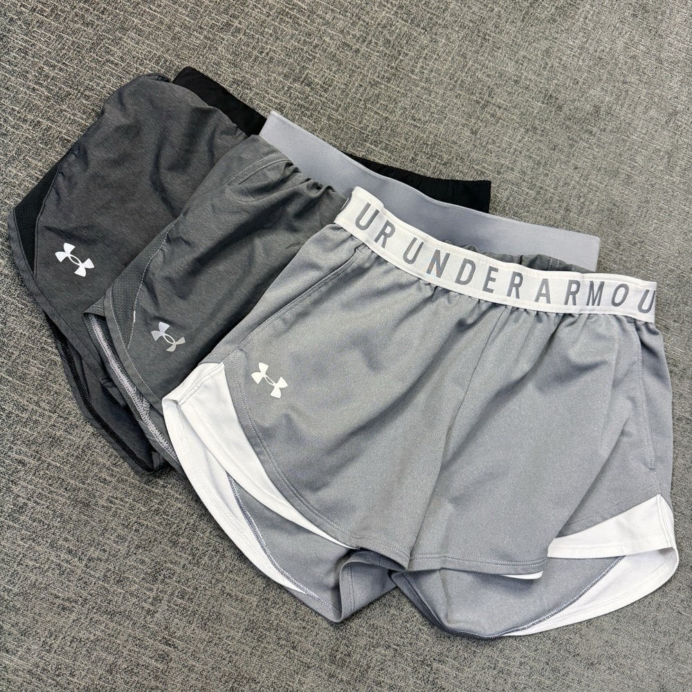 Under Armour Shorts Women's Small Gray HeatGear Athletic 3-Pair Lot